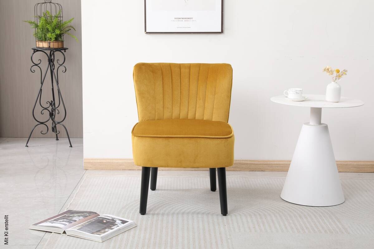 Sessel Emily gold Microfaser B/H/T: ca. 57x76x72 cm