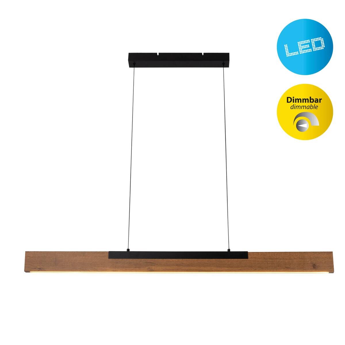 Näve Leuchten LED-Pendelleuchte braun Metall B/H/T: ca. 122,2x150x6 cm