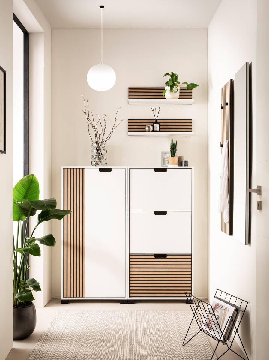 Highboard Ryker weiß matt B/H/T: ca. 59,8x124x19,55 cm