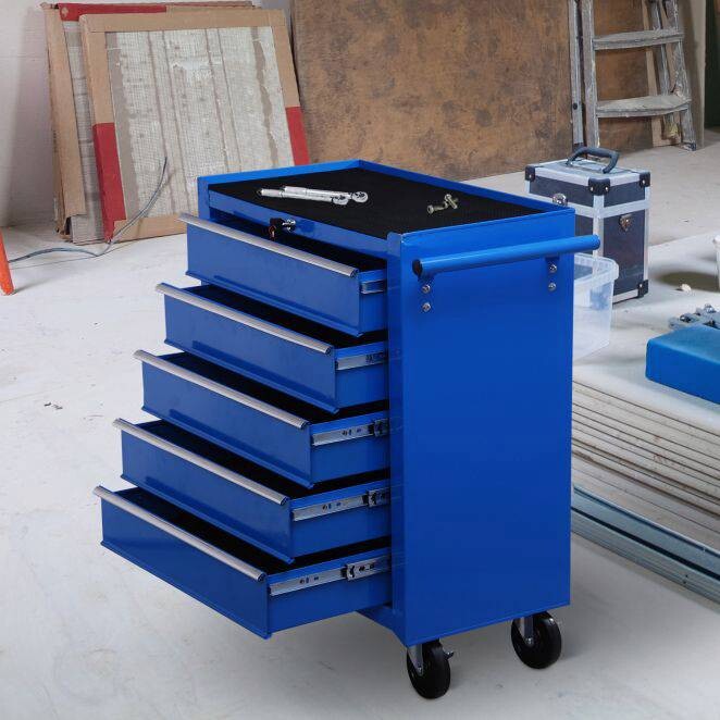Werkstattwagen mit 5 Schubladen blau B/H/T: ca. 67,5x77x33 cm