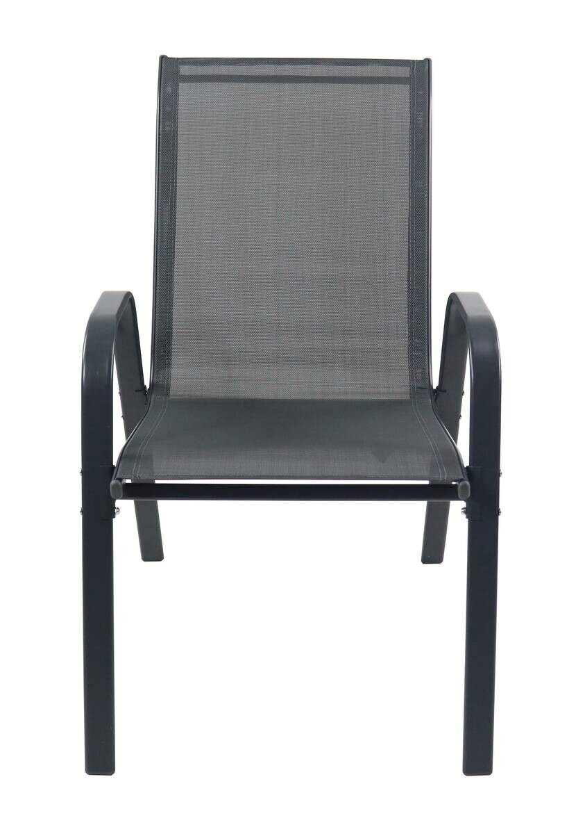 VCM Gartenstuhl 4er Set anthrazit Textilene B/H/L: ca. 56x89x73 cm