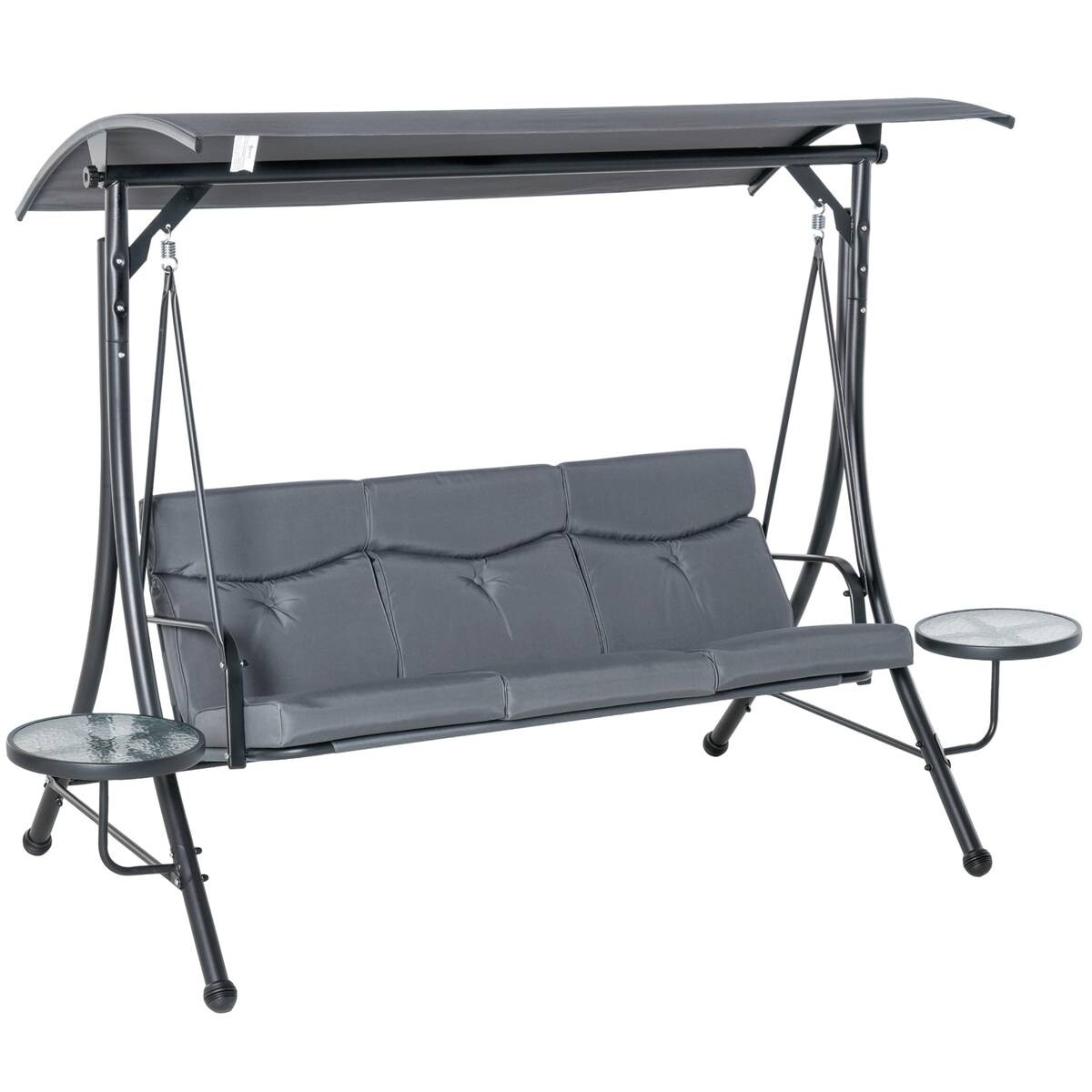 Outsunny Hollywoodschaukel grau Polyester B/H/L: ca. 125x177x271 cm