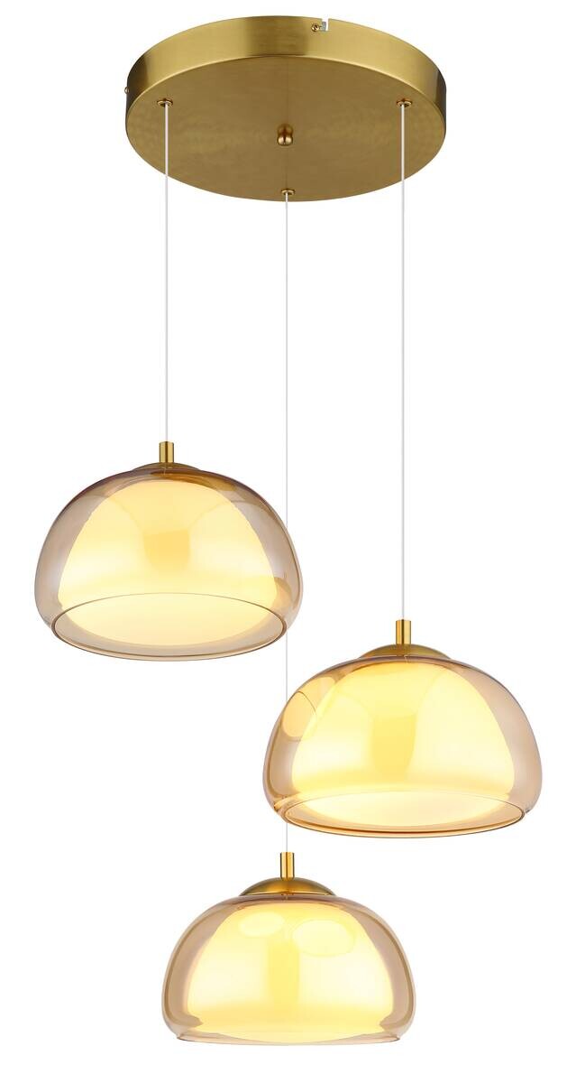 GLOBO Hängeleuchte gold Glas Metall B/H/L: ca. 53,5x26x57 cm