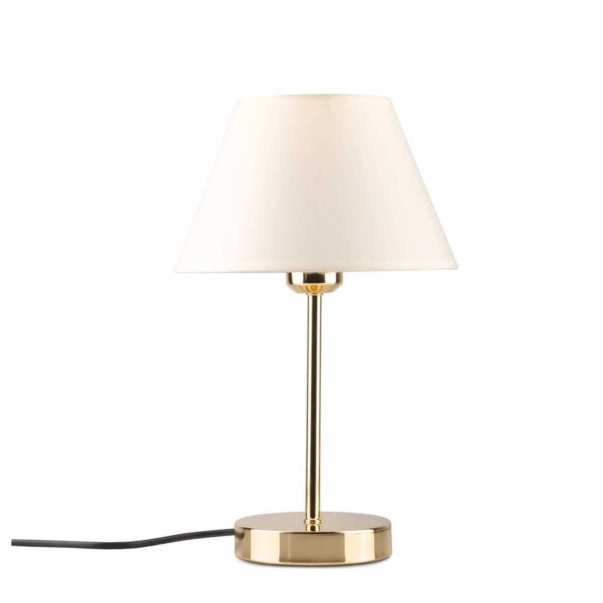 Tischleuchte creme Metall PVC B/H/L/D: ca. 22x35x22x22 cm E27 1 Brennstellen