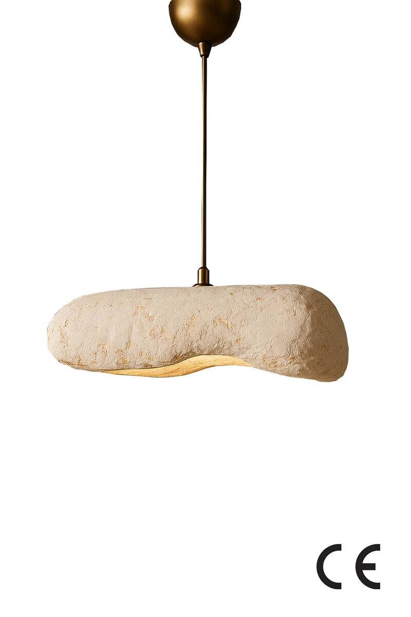 Pendelleuchte creme Metall Beton B/H/L/D: ca. 33x60x33x33 cm E27 1 Brennstellen