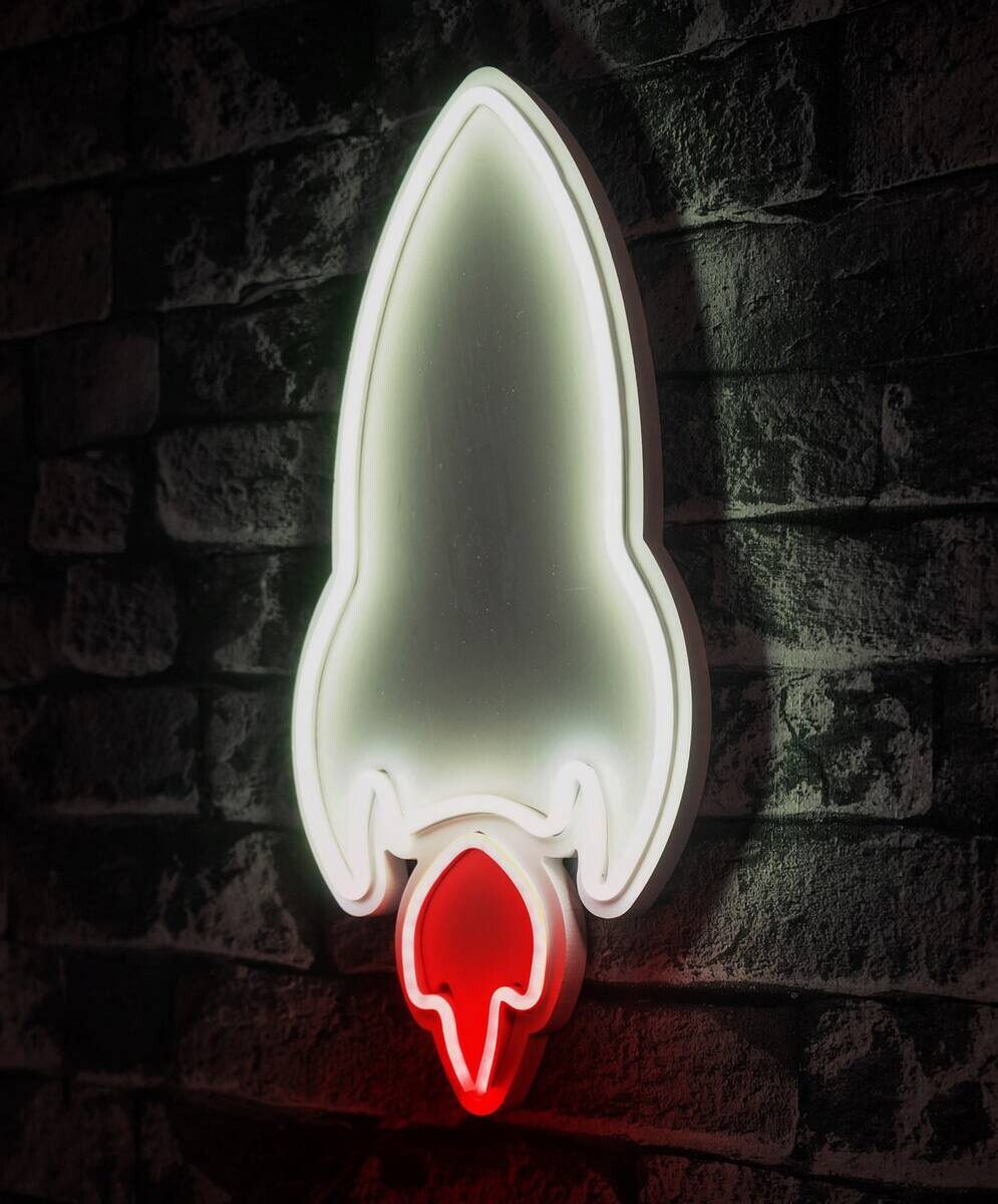 Opviq LED-Wandleuchte rot weiß PVC B/H/T/L: ca. 20x40x2x20 cm