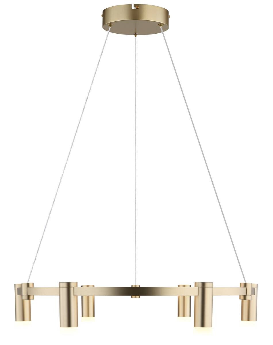 GLOBO Hängeleuchte Opal gold Acryl Aluminium Metall H/D: ca. 120x62 cm 1.0 Brennstellen