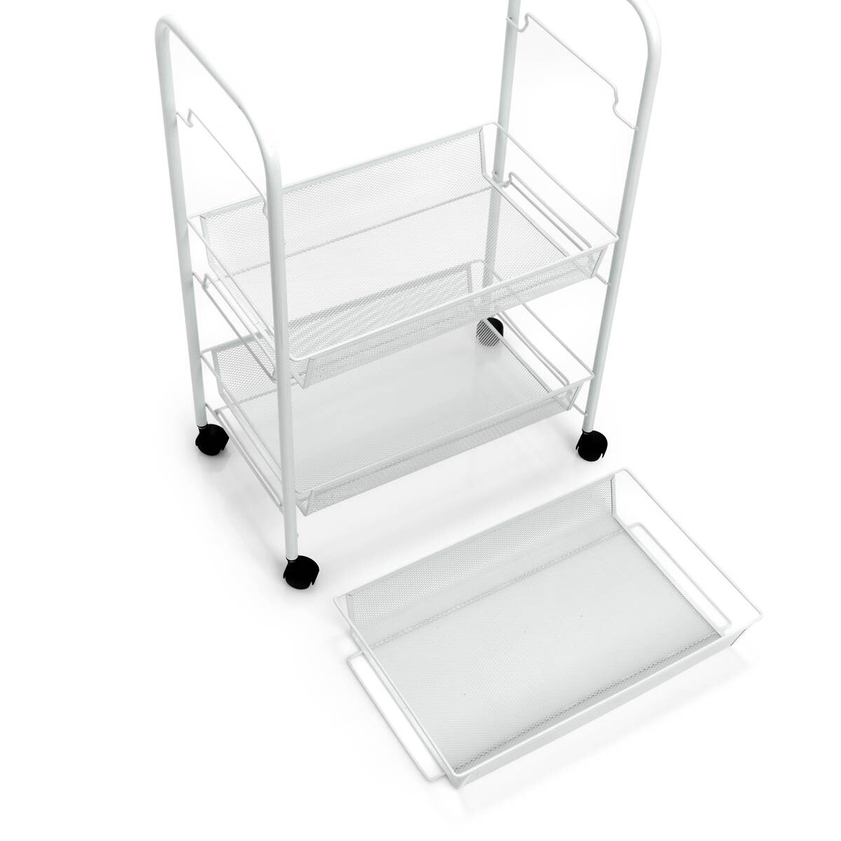 Zeller Rollwagen weiß Mesh B/H/L: ca. 26x63x44 cm | weiß | 26,00/63,00/44,00 cm