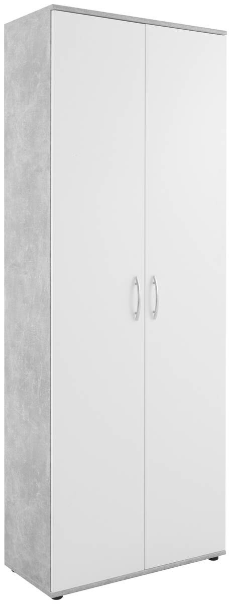 Mehrzweckschrank Andy 3 Beton Optik weiß B/H/T: ca. 70x187x34 cm