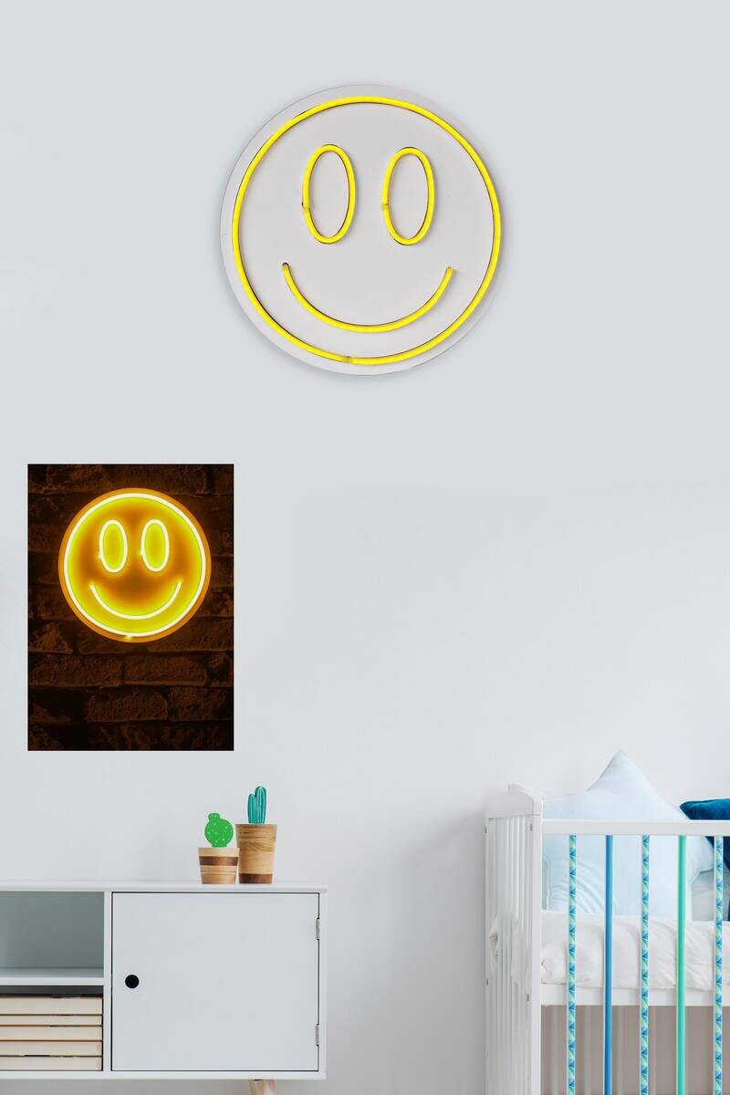 Opviq LED-Wandleuchte gelb PVC B/H/T/L: ca. 27x27x2x27 cm