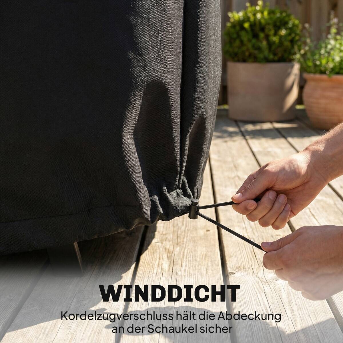 Outsunny Gartenschaukel-Abdeckung schwarz Polyester B/H/L: ca. 76x81x142 cm