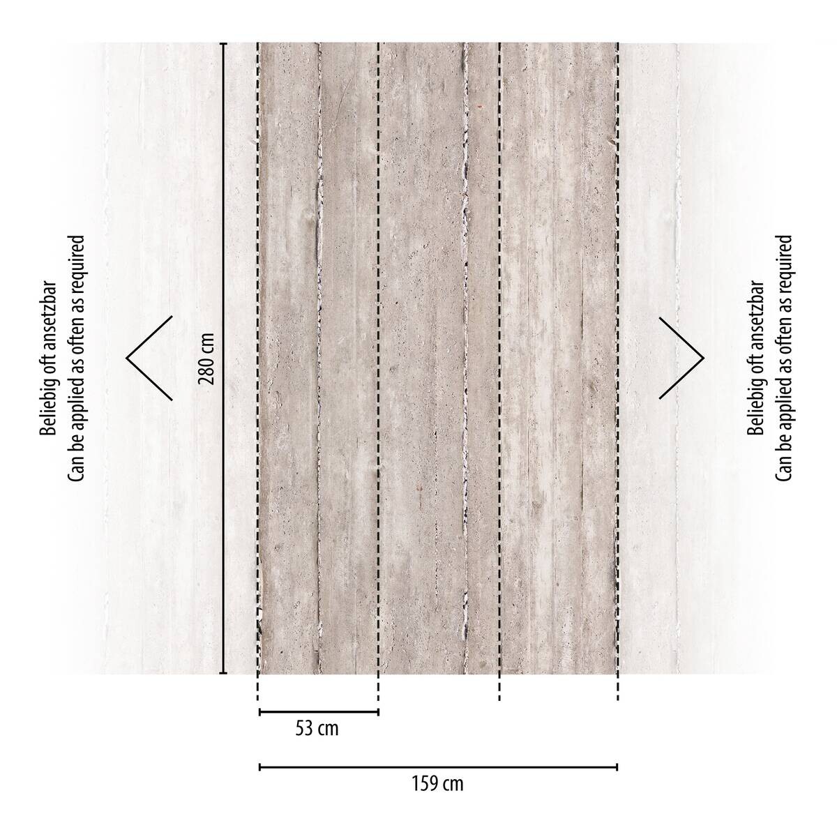 Livingwalls Fototapete Betonoptik grau creme B/L: ca. 280x159 cm