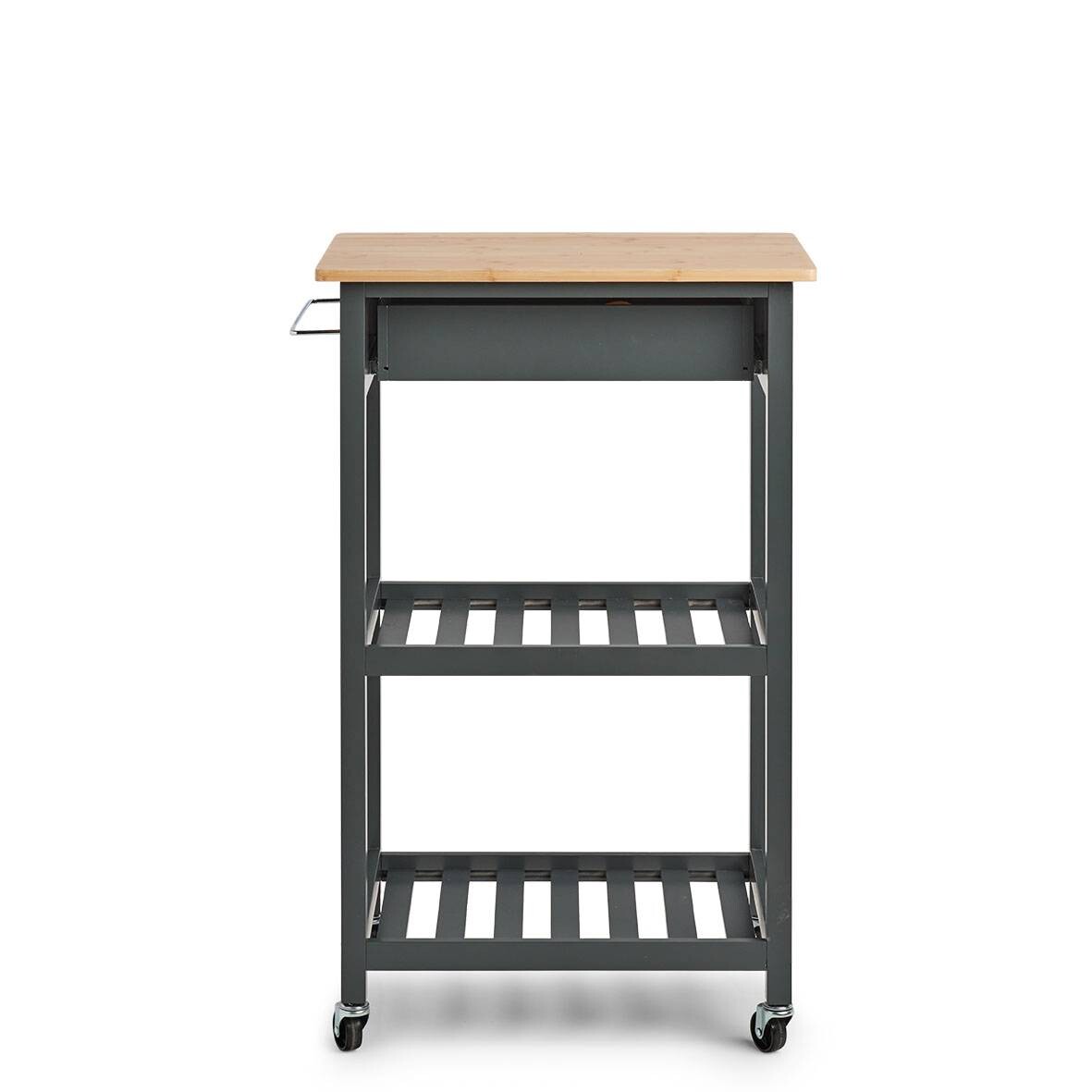 Zeller Küchenrollwagen grau MDF B/H/L: ca. 40x93x58 cm