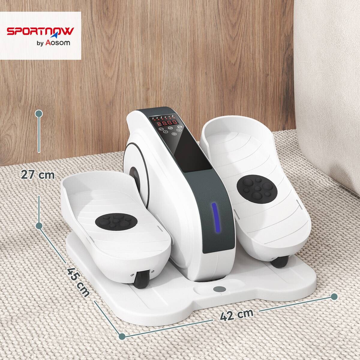 SPORTNOW Mini-Ellipsentrainer weiß Kunststoff B/H/L: ca. 42x27x45 cm