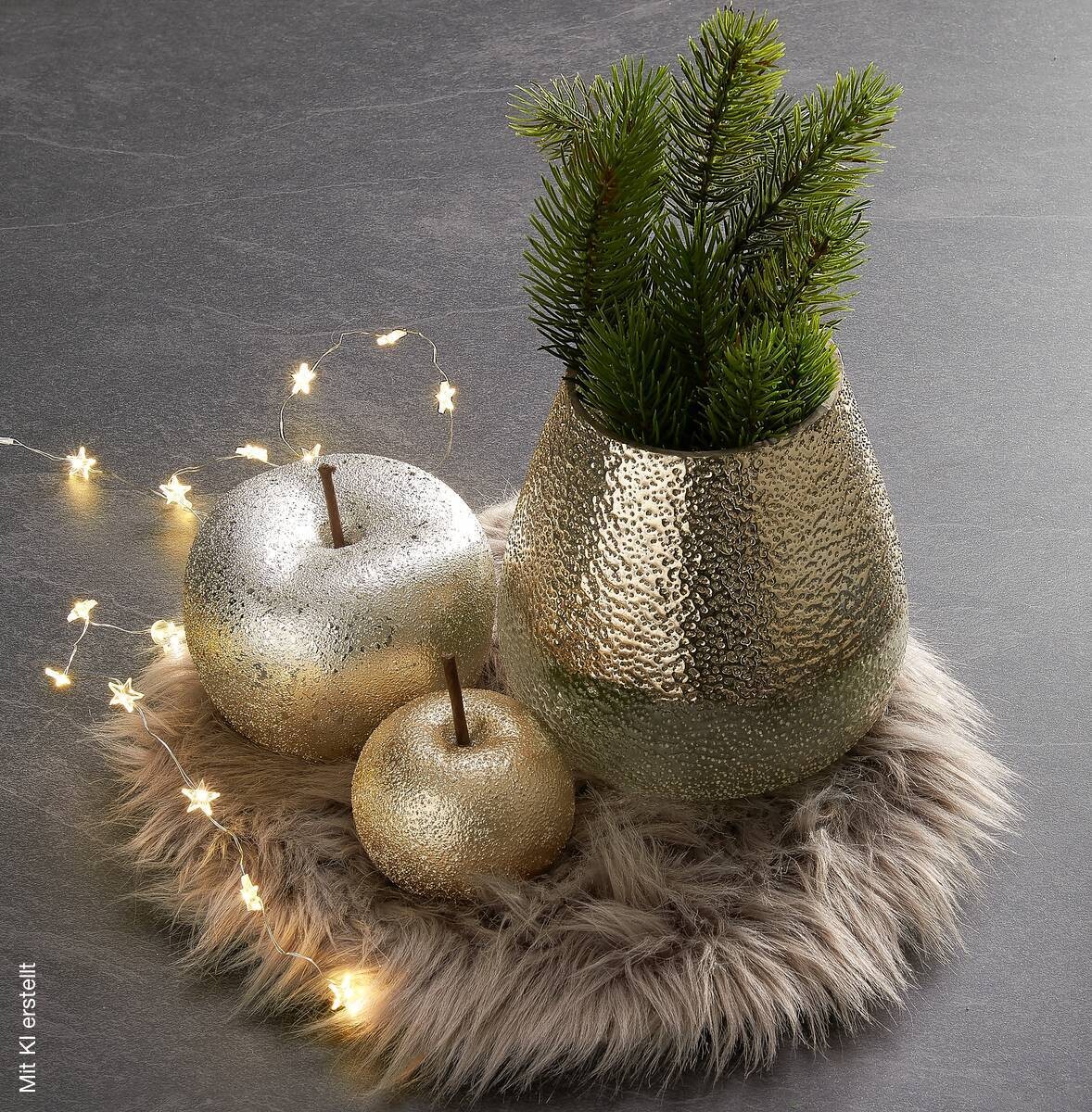 POCOline Deko-Fell silber Polyester D: ca. 30 cm