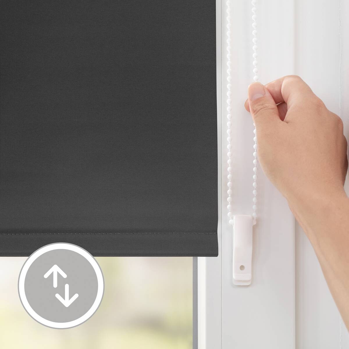 LICHTBLICK Thermo Klebe-/Klemmrollo Verdunklungsqualität anthrazit B/L: ca. 90x150 cm