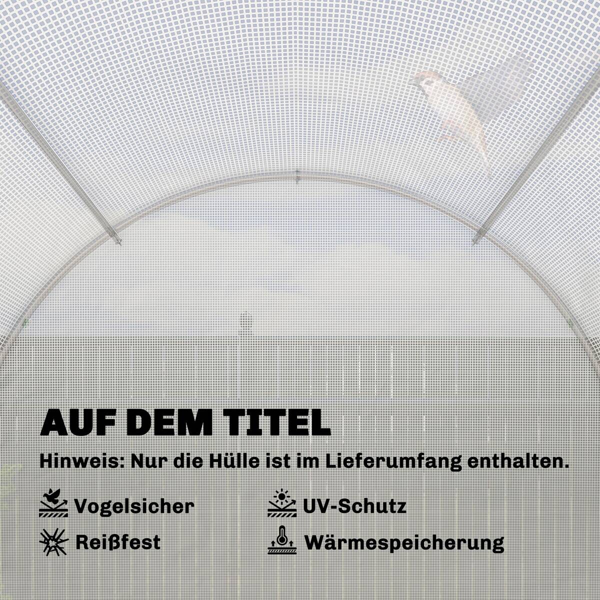 Outsunny Gewächshausfolie B/H/T/L: ca. 200x200x200x400 cm weiß