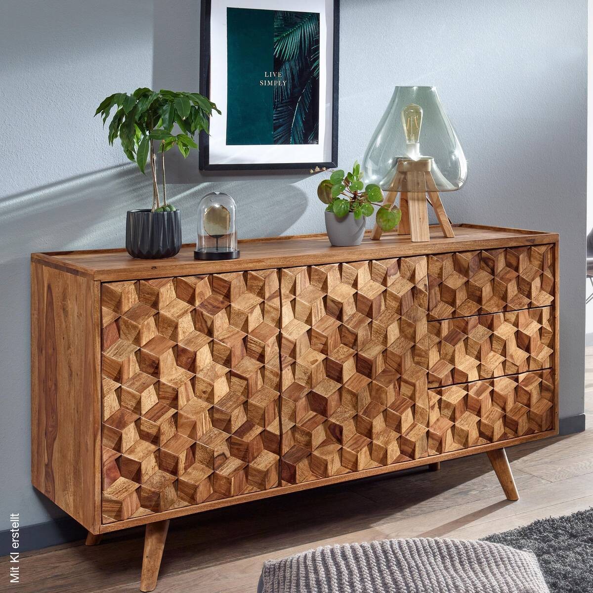 Sideboard rosenholz Nachbildung B/H/T: ca. 138x76x45 cm