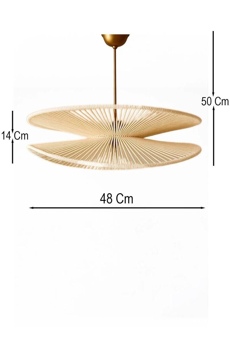 Opviq Pendelleuchte gold ecru Kunststoff B/T/L: ca. 50x50x50 cm E27 1 Brennstellen