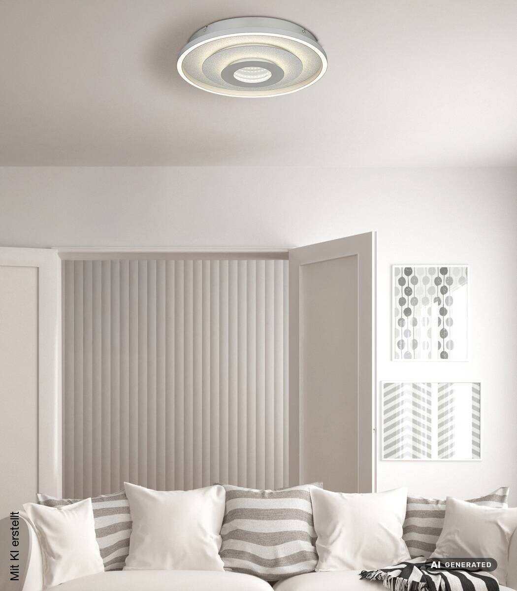 GLOBO LED-Deckenleuchte silber Aluminium Metall H/D: ca. 7,3x40 cm 1 Brennstellen