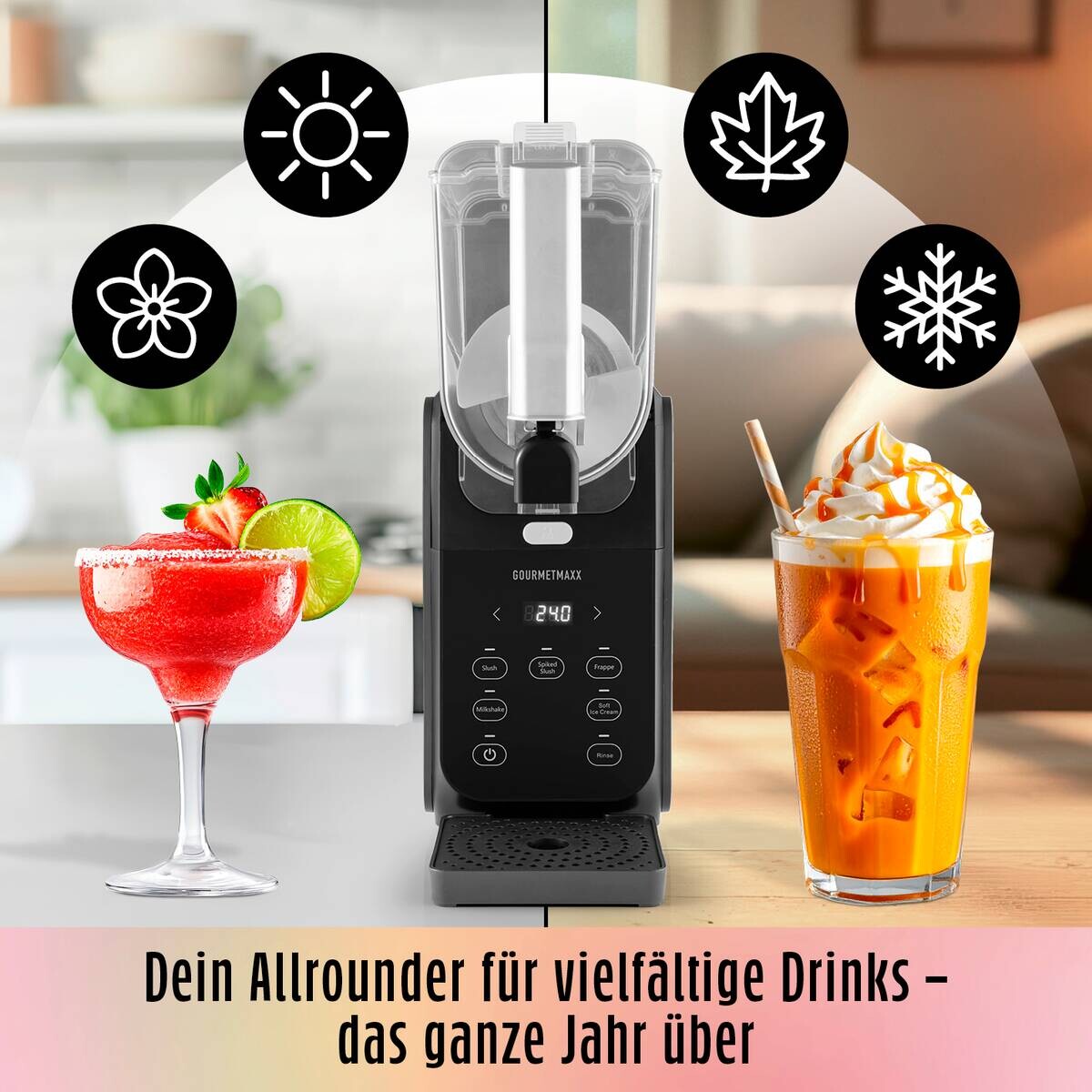 GOURMETmaxx Slushy Ice Maker 19174 schwarz Kunststoff B/H/L: ca. 23x50,5x50 cm