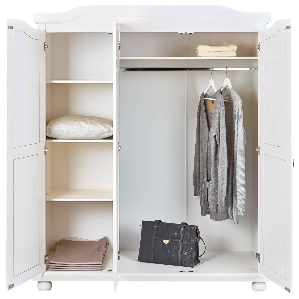 Kleiderschrank Bastian weiß B/H/T: ca. 150x180x56 cm