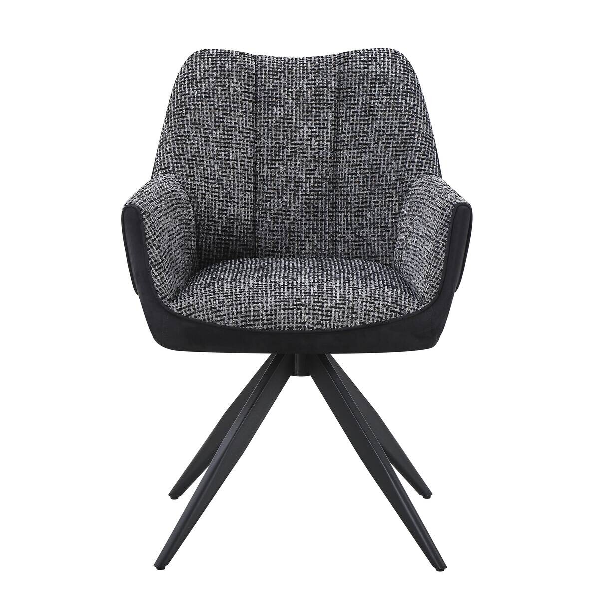 Armlehnstuhl Caro grau schwarz Webstoff B/H/T: ca. 65x86x61 cm