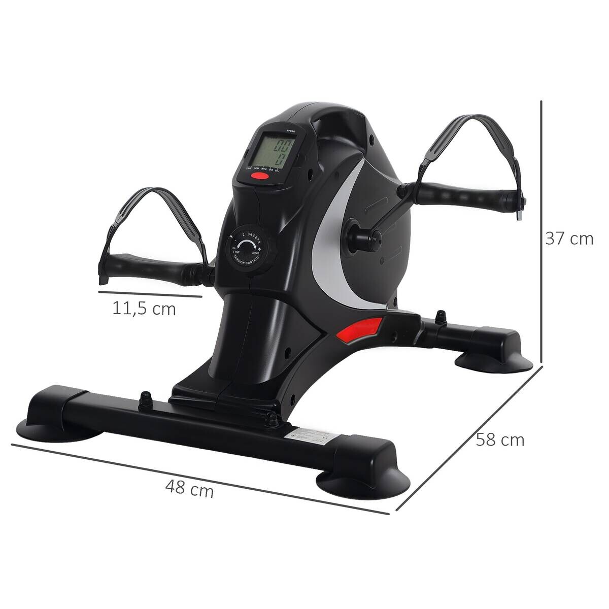 SPORTNOW Pedaltrainer schwarz Stahl B/H/L: ca. 48x37x58 cm