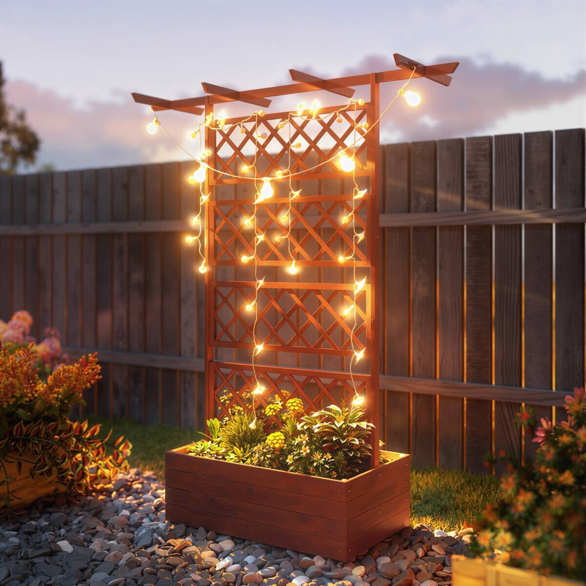 Outsunny Hochbeet mit Rankengitter orange B/H/T/L: ca. 55x183x55x160 cm