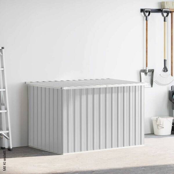 vidaXL Aufbewahrungsbox grau Kunststoff B/H/T/L: ca. 99x93x99x149 cm