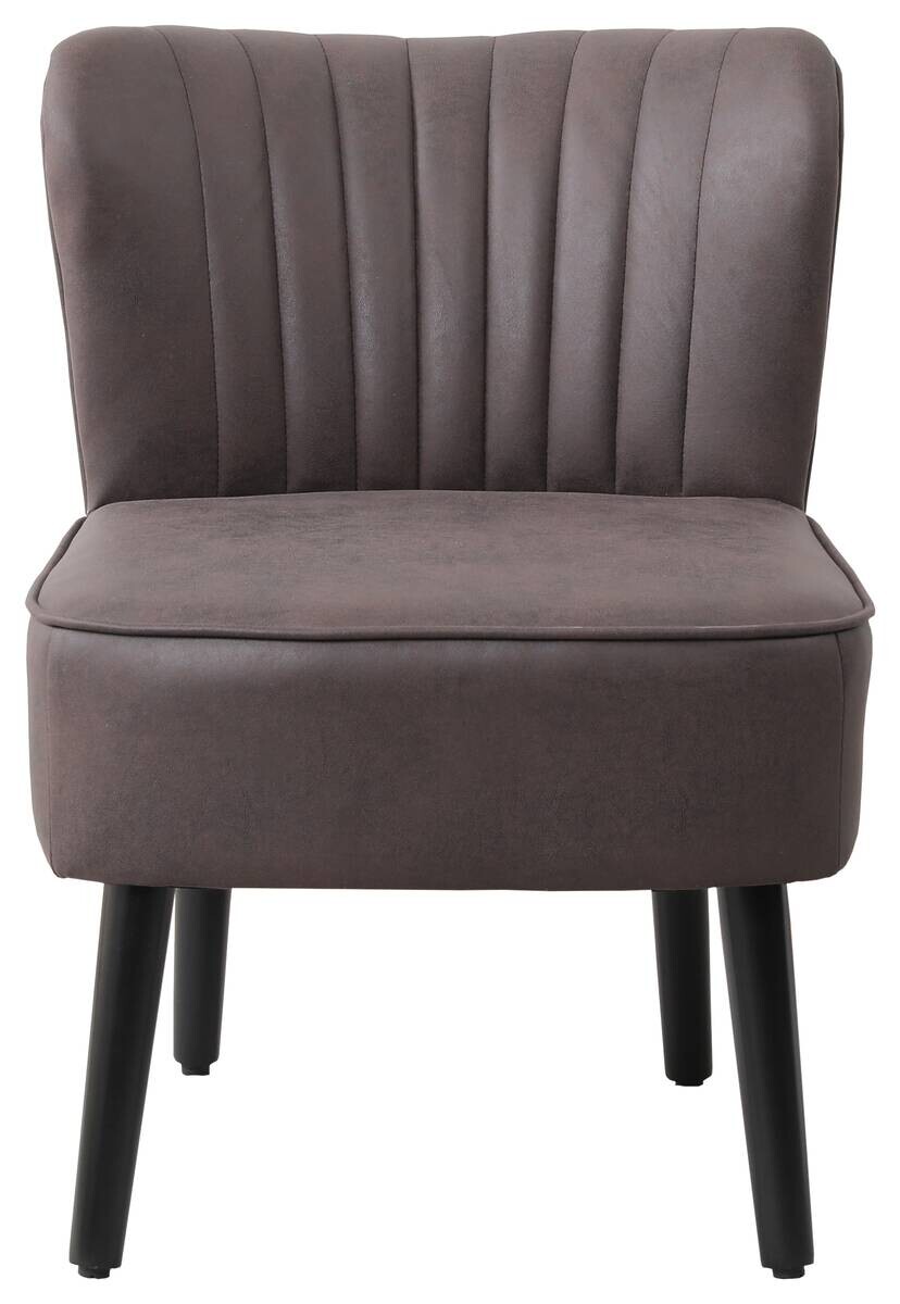 Sessel Emily grau Vintage Microfaser B/H/T: ca. 57x76x72 cm