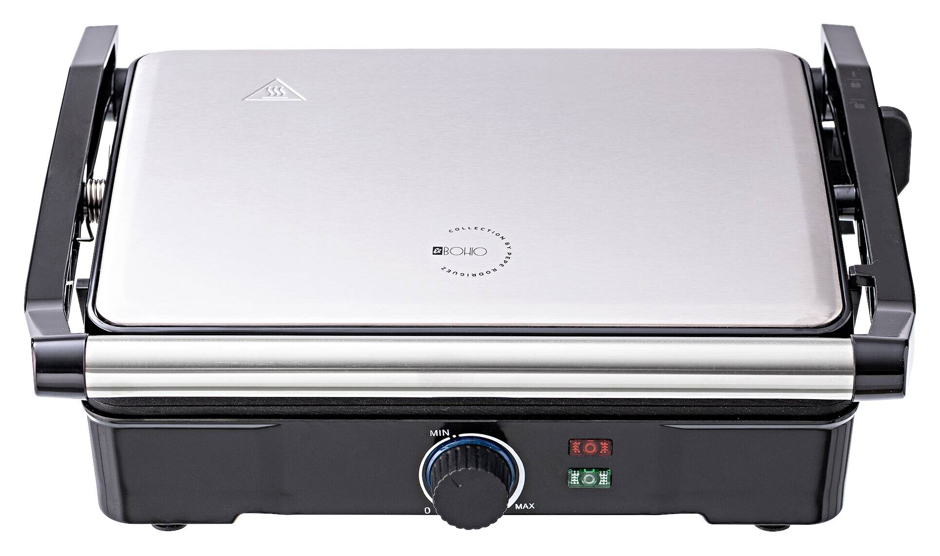 BERGNER Kontaktgrill silber B/H/L: ca. 15x37x38 cm