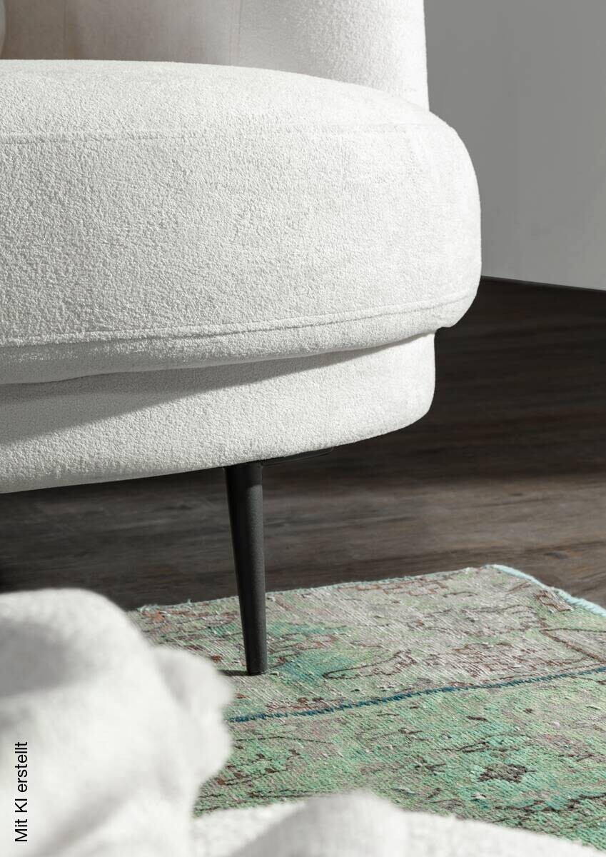 Ecksofa weiß Flachgewebe B/H/T: ca. 264x92x137 cm