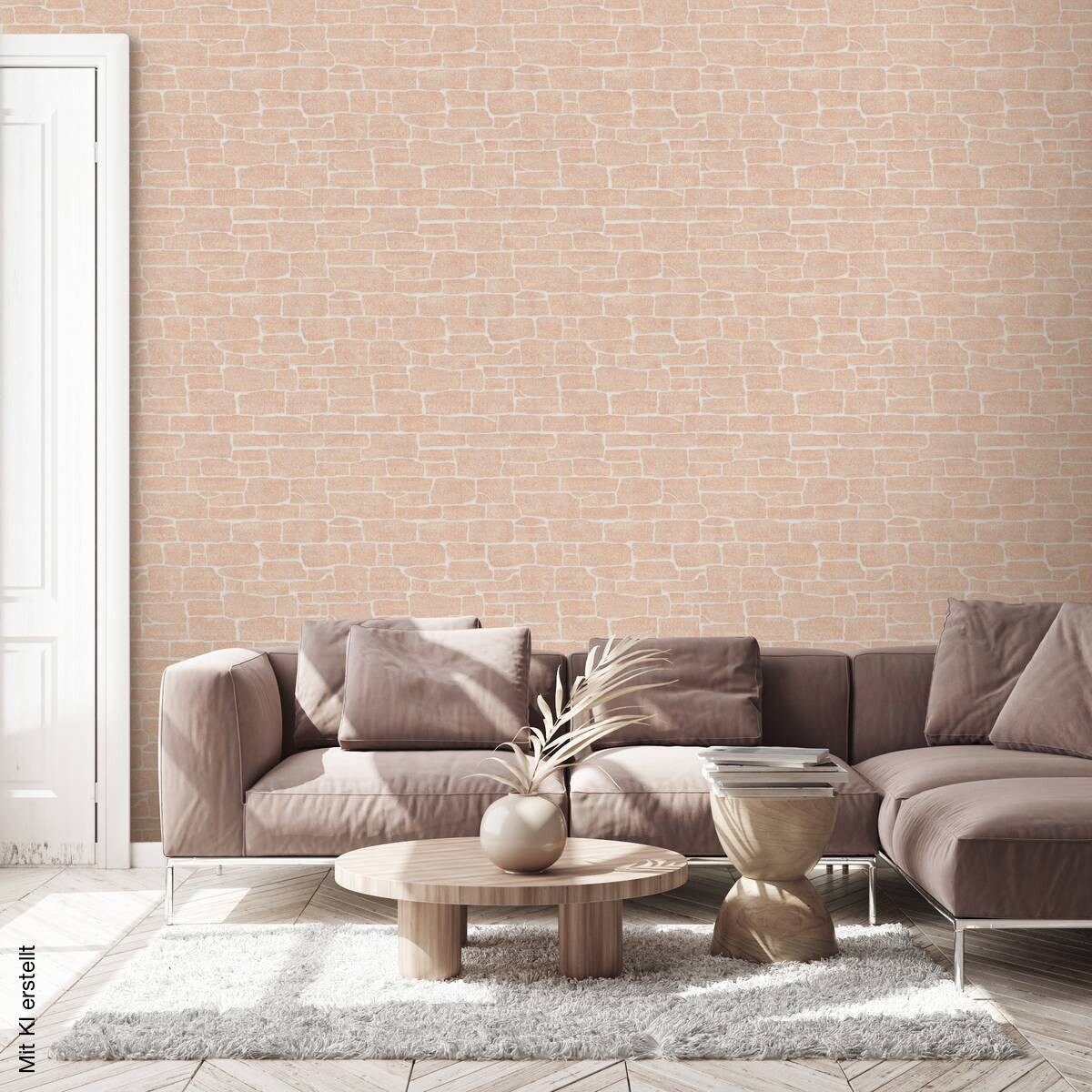 Erismann Vliestapete Steinoptik hellbraun B/L: ca. 53x1005 cm