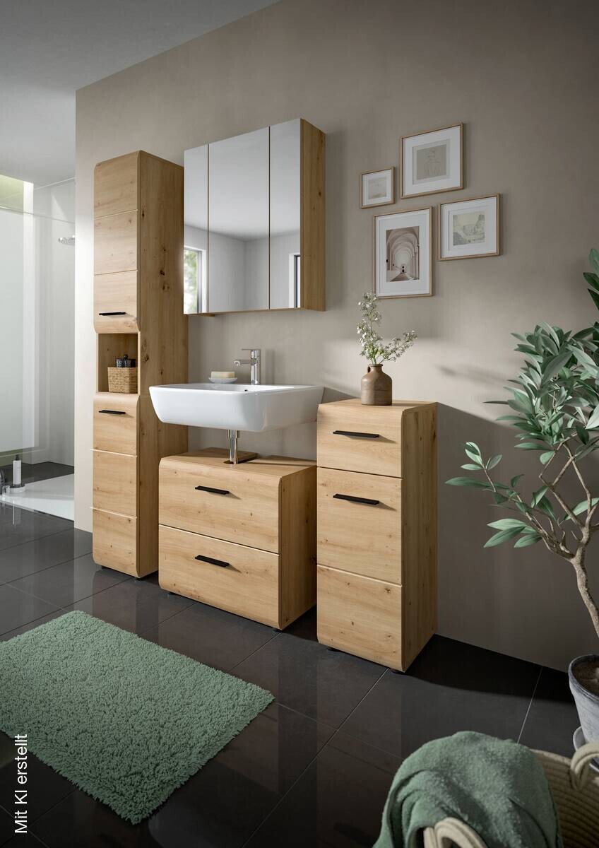 Hochschrank Ice Artisan Oak Nachbildung B/H/T: ca. 30x185x30 cm