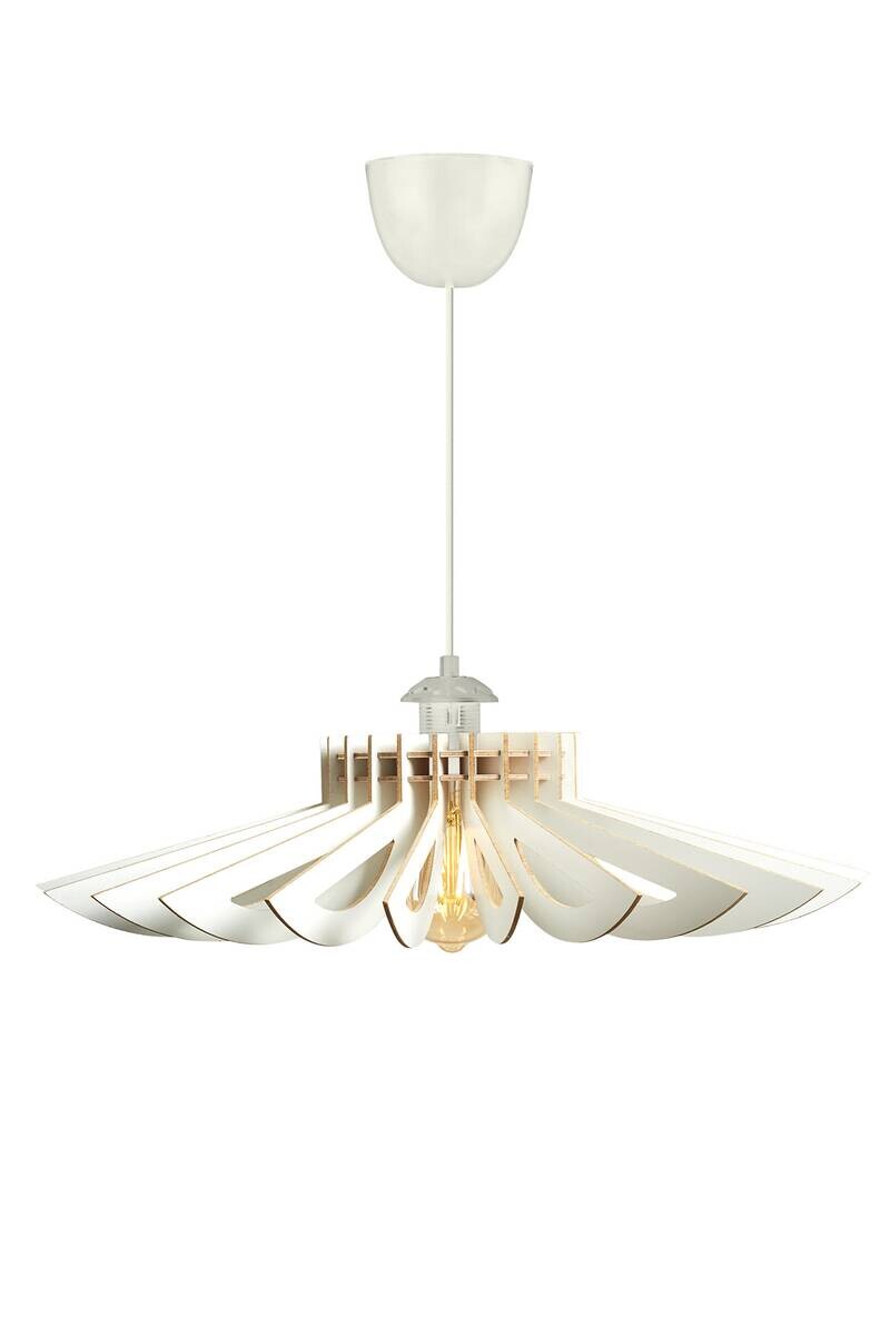 Opviq Pendelleuchte weiß MDF B/H/T/L/D: ca. 52x45x52x52x52 cm E27 1 Brennstellen