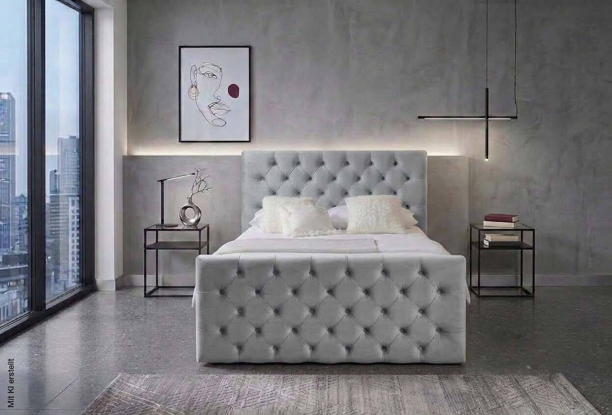 Boxbett Glow grau Liegefläche B/L: ca. 140x200 cm
