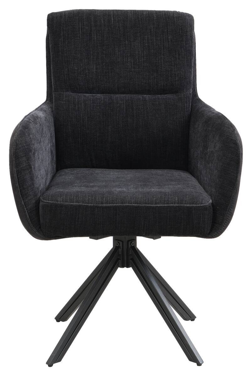Stuhl TINO, 2er-Set schwarz Metall Microfaser B/H/T: ca. 62x94x70 cm