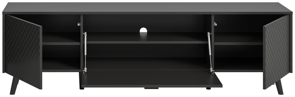 Lowboard LINEA grau schwarz B/H/T: ca. 185x55x40 cm