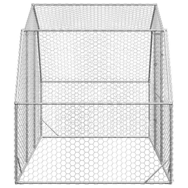 vidaXL Hühnerstall silber Stahl H/L: ca. 225x250 cm