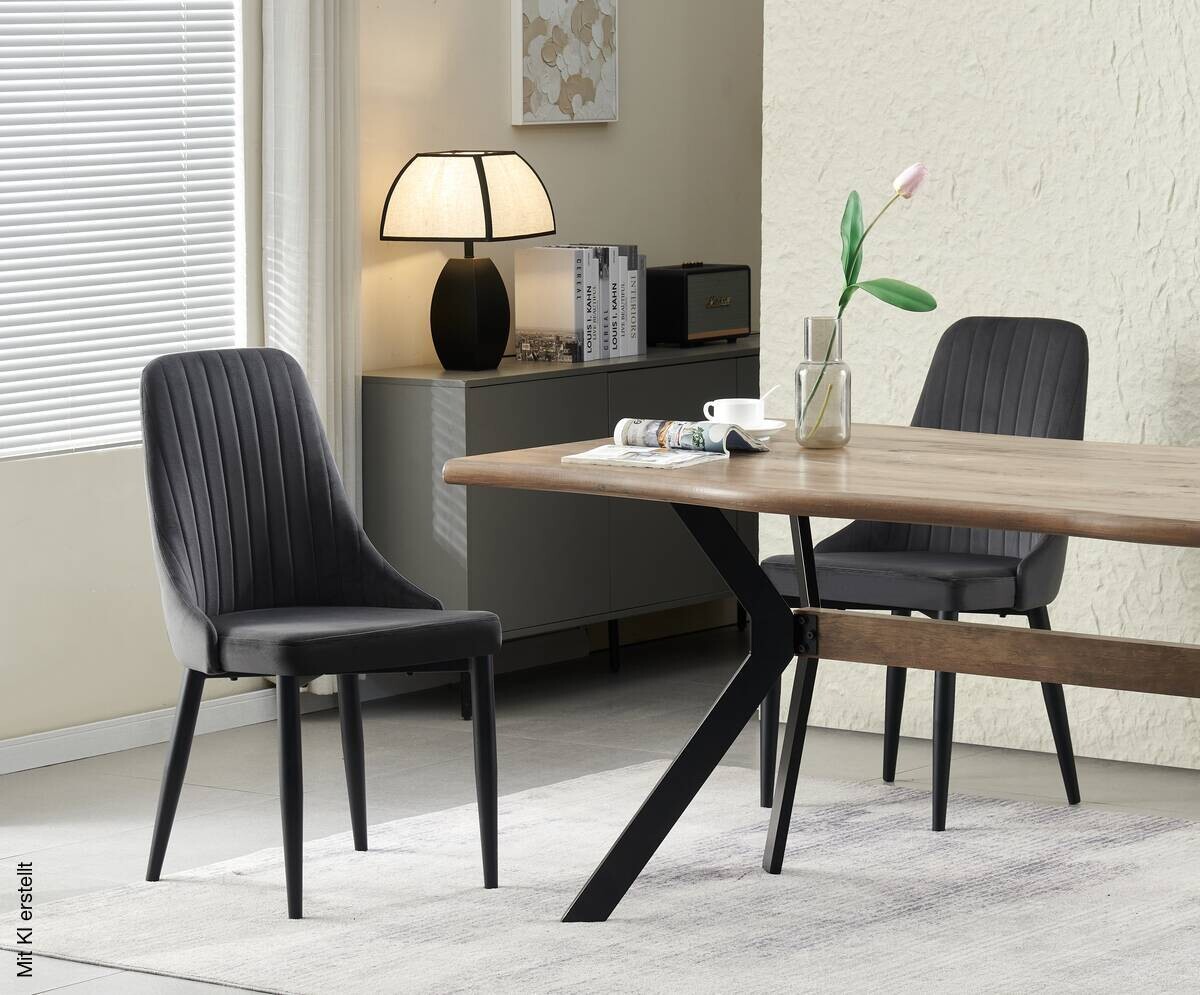 Stuhl CLAUDIA, 2er Set anthrazit B/H/T: ca. 44x88x58 cm