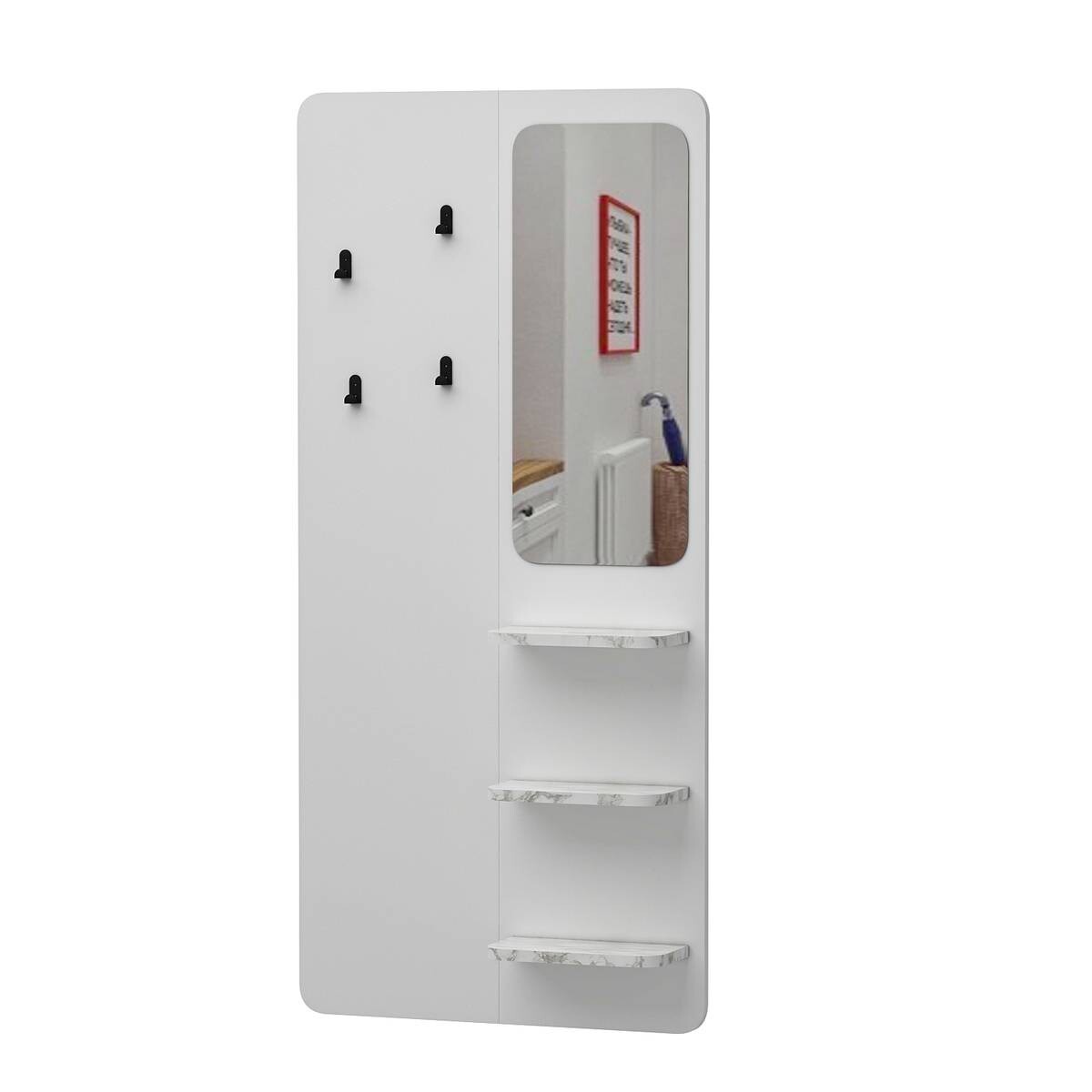 Garderobe Buket weiß Marmoroptik B/H/T: ca. 70x150x15 cm