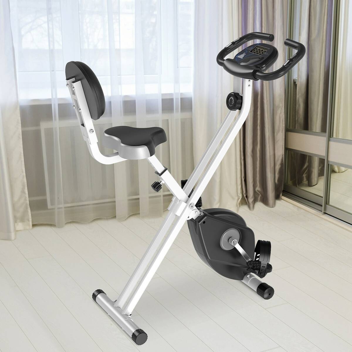 HOMCOM Fahrradtrainer schwarz Stahl B/H/T: ca. 43x109x97 cm