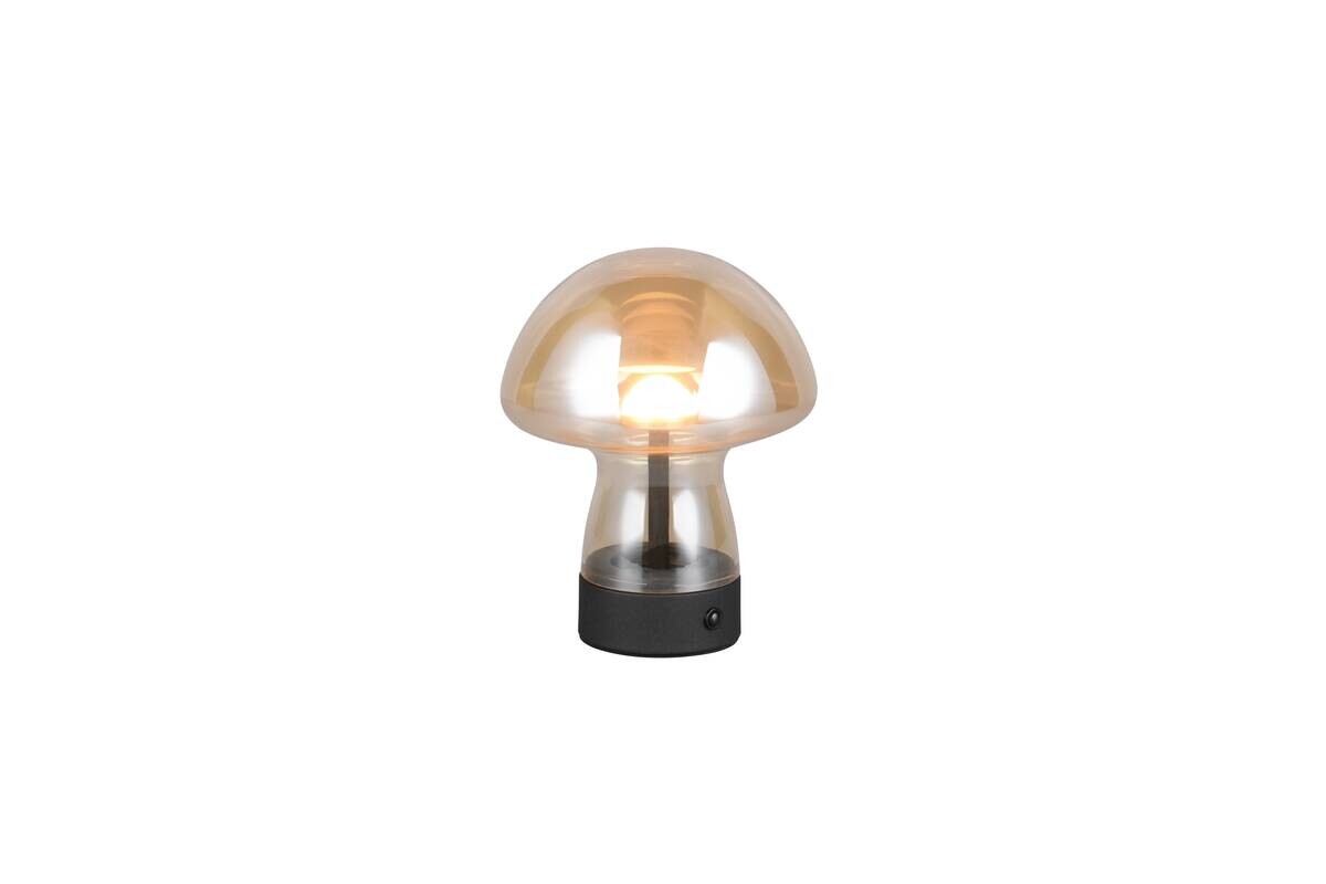 Reality LED Tischleuchte DOOLEY amber Glas H: ca. 18 cm 1 Brennstellen