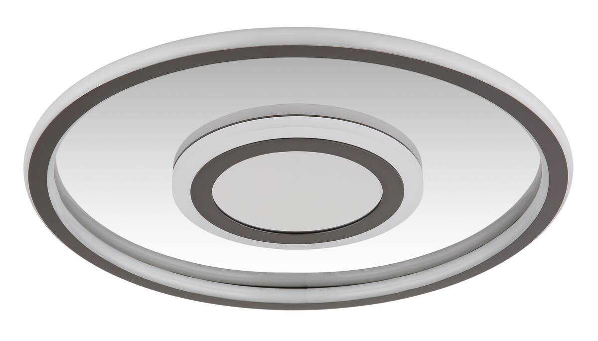 GLOBO LED-Deckenleuchte Cara Chrom grau Edelstahl Metall Aluminium H/D: ca. 5x43,2 cm 1 Brennstellen