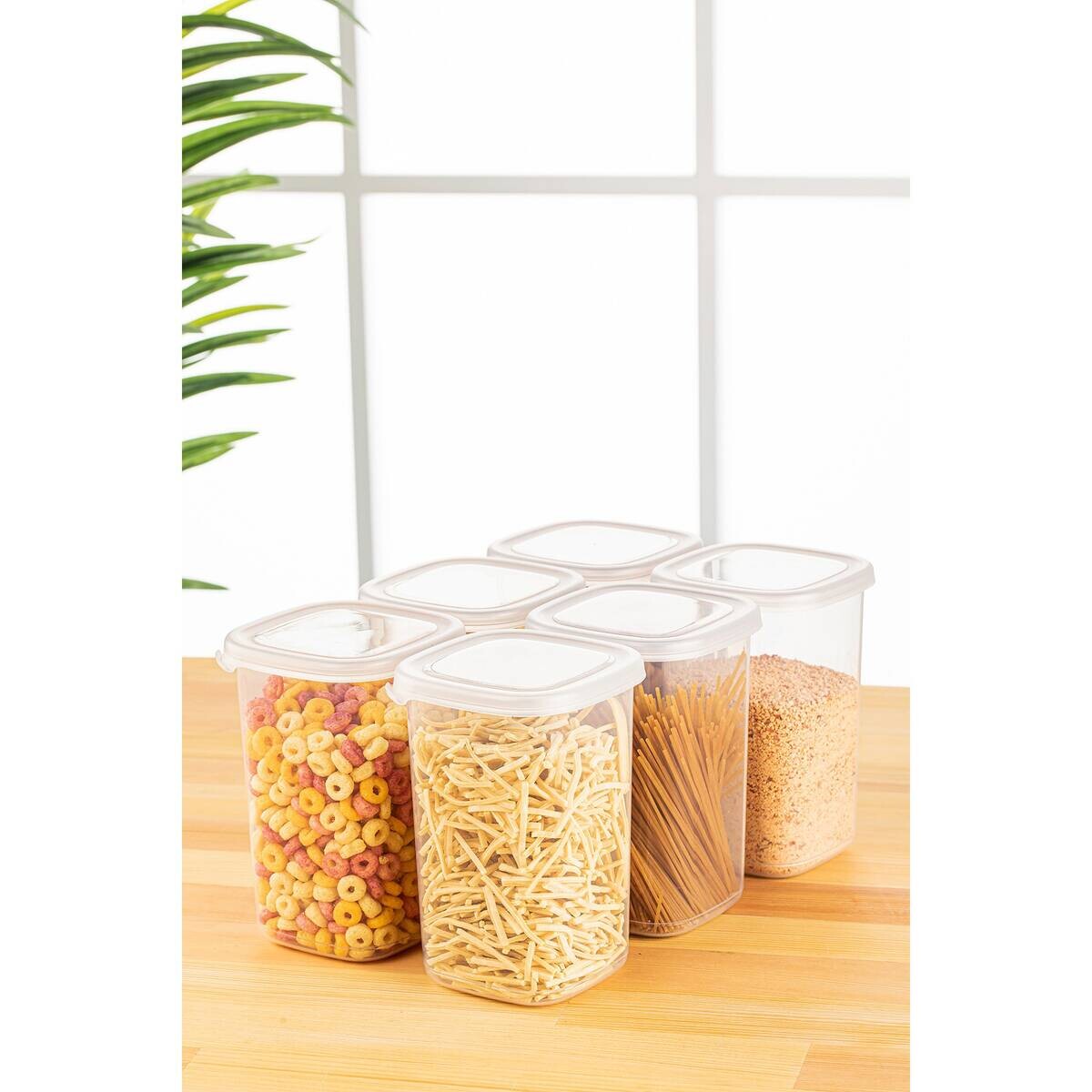 HermiaConcept Vorratsdosenset 6-tlg. weiß B/H/T/L/D: ca. 10x16,5x10x10x10 cm