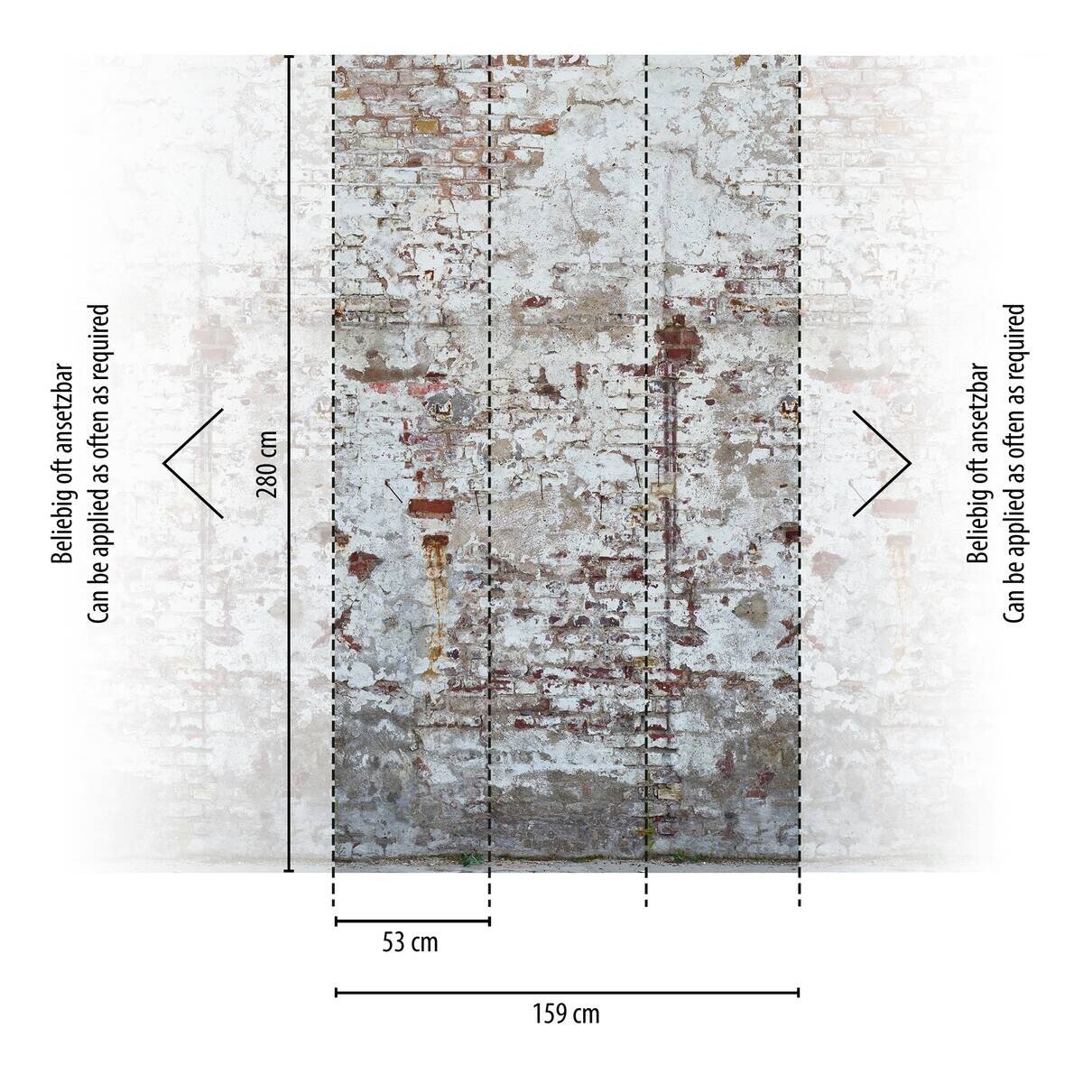 Livingwalls Fototapete Steinoptik weiß creme grau B/L: ca. 280x159 cm
