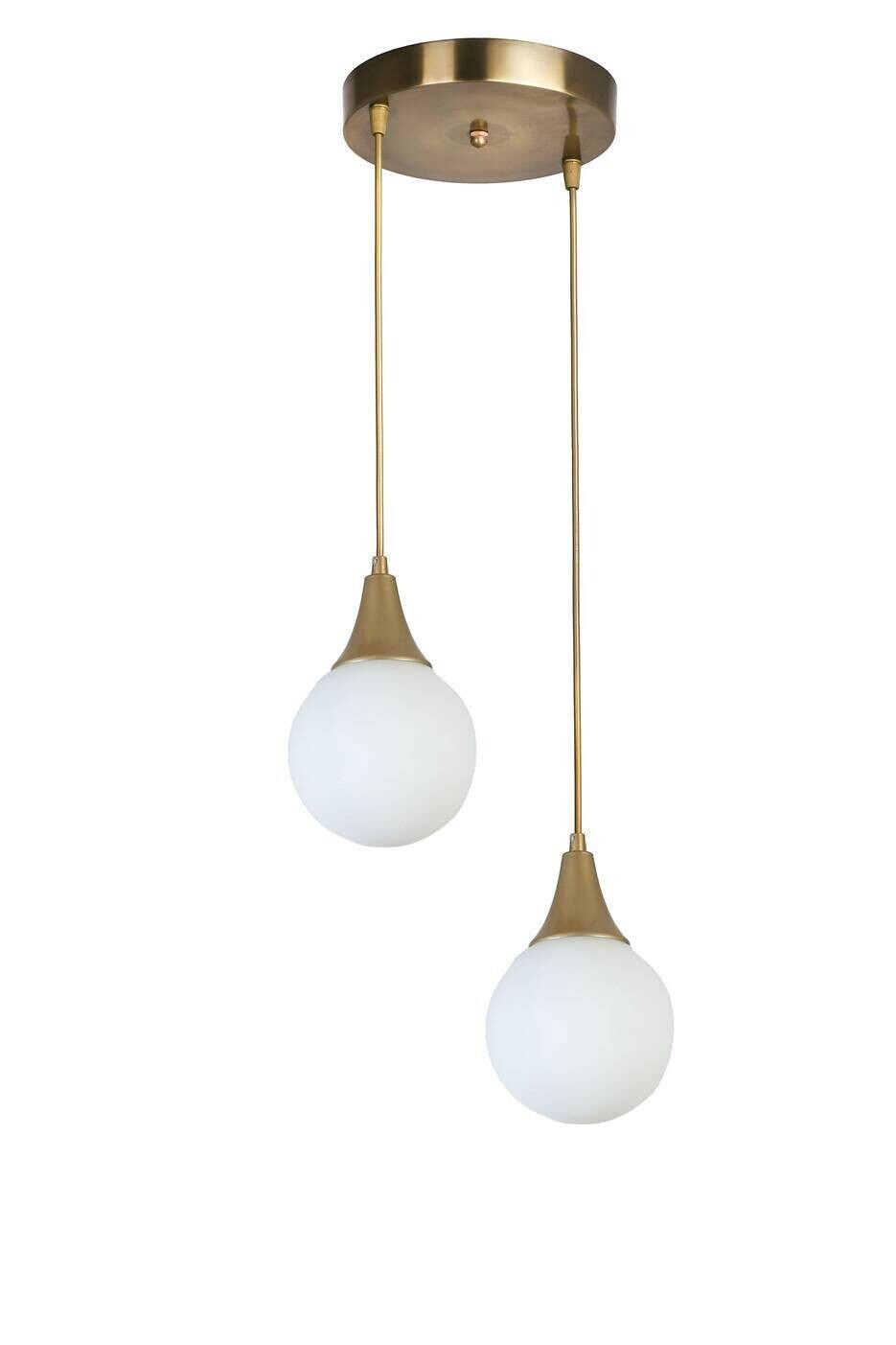 Pendelleuchte gold weiß Metall Glas B/H/L/D: ca. 25x70x25x25 cm E27 1 Brennstellen