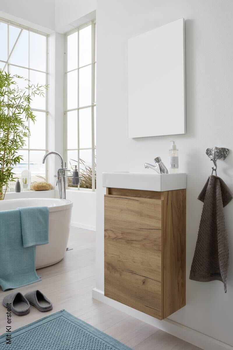 Badezimmer-Set Champ Eiche Artisan Nachbildung B/H/T: ca. 40x68x22 cm