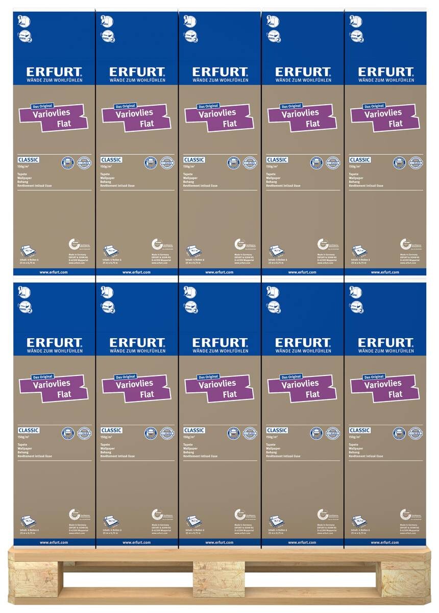 Erfurt Vliestapete Variovlies Flat Classic weiß B/L: ca. 75x2500 cm